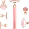 OZIMWFS 6-in-1 Electric Face Massager Set I Skin Massager I 24K Gold Beauty Bar I 6 Interchangeable Heads I Reduce Wrinkles I Vibrating Skin Care Tool