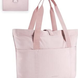 BAGSMART Tote Bag for Women, Foldable Tote Bag With Zipper Large Shoulder Bag Top Handle Handbag for Travel, Work